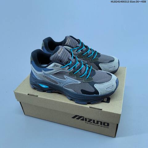 Mizuno Wave Rider Grey Black Purple EU 36-45 Running Shoe Running Sneakers - Unisex (BS-69848)