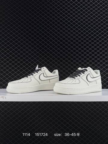 Nike Air Force 1 07 White Black EU 36-45 5 Casual - Unisex (BS-74204)