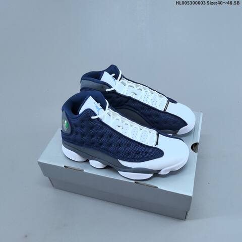 Jordan Air Jordan 13 Retro Navy Gray White 40 48 5 Basketball - Men's (BS-65816)