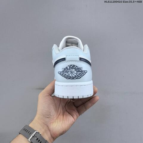 Jordan Air Jordan 1 Low White Light Grey Black 35 5-46 Casual - Unisex (BS-66171)