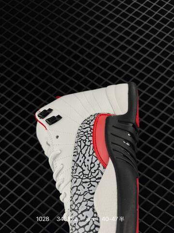 Jordan Air Jordan 12 Retro White Black Red Grey EU 40-47 5 Basketball Shoe - Men s BS-80414