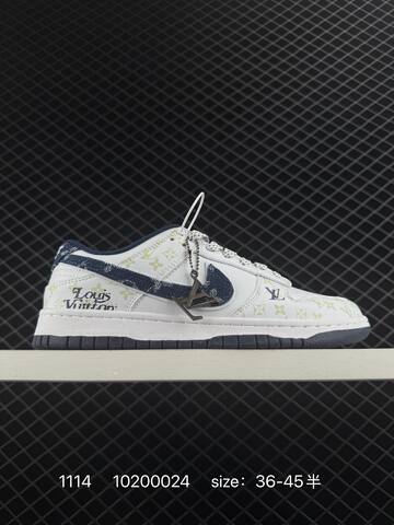 Nike SB Dunk Low Cream White With Black Blue Grey And Lavender Monogram Custom Colorways EU 36-45 Skate - Unisex (BS-74219)