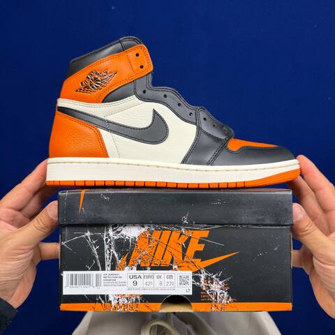Jordan Air Jordan 1 Retro High OG Shattered Backboard DZ5485-008 Black Sail Orange USA 9 EU 42 5 UK 8 27cm Basketball Shoe - Men s BS-87157