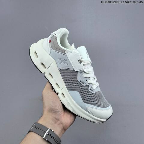 On Cloud Tec Gray White Navy Blue EU 36-45 Running Shoe Running Sneakers - Unisex (BS-69666)