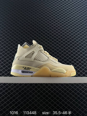Jordan Air Jordan 4 Retro Off White Sail Sail Pale Vanilla Light Green Gum EU 35 5-46 Basketball Shoe - Unisex BS-80509
