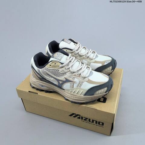 Mizuno Wave Rider 10 Beige Grey Purple EU 36-45 Trail Shoe Trail Running Sneakers - Unisex (BS-69849)