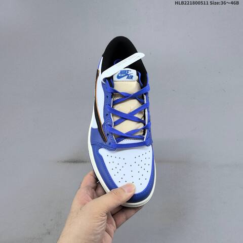 Nike Air Jordan 1 Low OG SP x Travis Scott x Fragment White Blue Black EU 36-46 Lifestyle - Unisex (BS-65995)