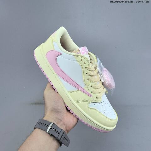 Nike Air Jordan 1 Low Cream White Pink 36 47 5 Lifestyle - Unisex BS-66122