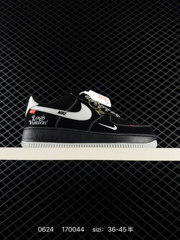 Nike Air Force 1 07 Low Black White Red EU 36-45 Sneaker Unisex BS-70621