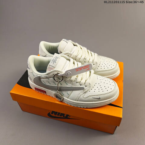 Nike Air Jordan 1 Low White Cream With Red Blue Green And Gray Accent Variants EU 36-45 Casual - Unisex (BS-63693)