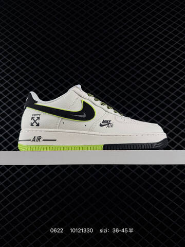 Nike Air Force 1 07 Low Off White Beige Black Neon Green Olive White Cyan EU 36-45 Sneaker - Unisex (BS-70655)