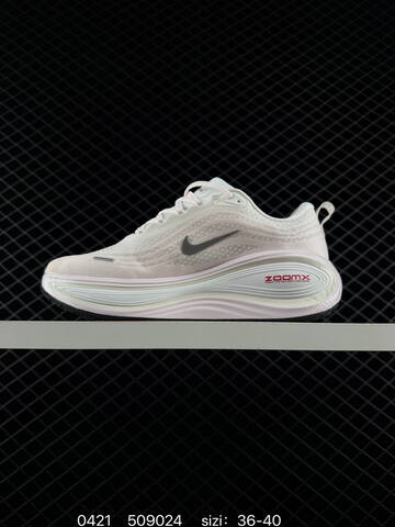 Nike Air Zoom Vomero PLUS White With Light Pink Accents Pink Outsole Black Outsole Edges EU 36-40 Running - Unisex (BS-71957)