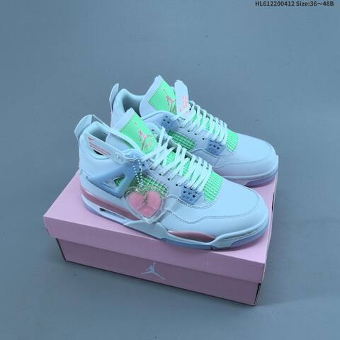 Jordan Air Jordan 4 Retro White Pink Green And Purple Black Gray EU 36-48 Basketball - Unisex (BS-66225)