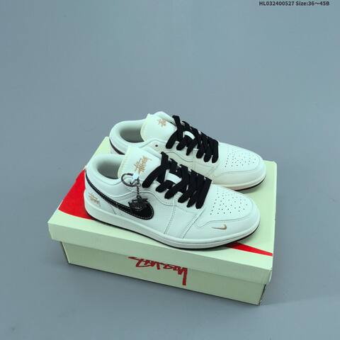 Jordan Air Jordan 1 Low White Black Gold EU 36-45 Basketball - Unisex (BS-65857)