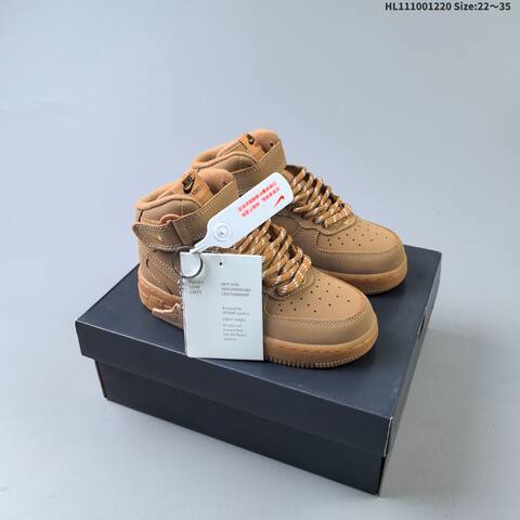 Nike Air Force 1 07 Mid Black Wheat Brown EU 22-35 Sneaker - Women s BS-62536