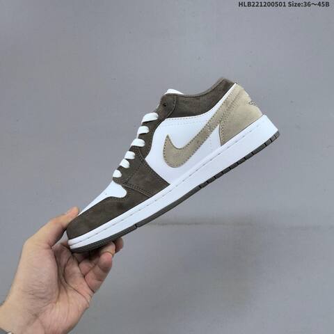Jordan Air Jordan 1 Low 553558-046 White Brown Taupe EU 36-45 Casual - Unisex (BS-66060)