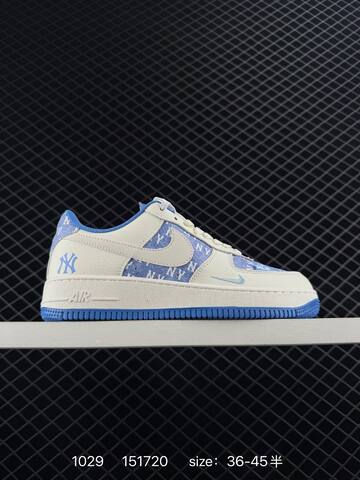 Nike Air Force 1 Blue White With Louis Vuitton Monogram Print 36-45 Lifestyle - Unisex (BS-74495)