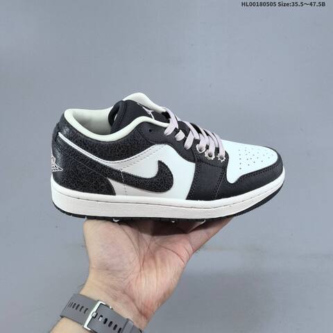 Jordan Air Jordan 1 Low SE Black White With Pale Pink Laces 35 5 47 5 Lifestyle - Unisex (BS-66034)