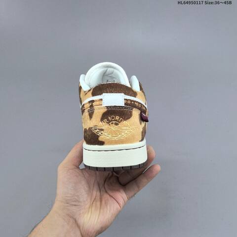 Nike Air Jordan 1 Low OG White Brown Red With Cow-print Accents EU 36-45 Lifestyle - Unisex (BS-66954)