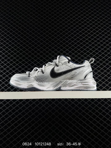 Nike Air Monarch IV White Silver Black Navy EU 36-45 Training Shoe - Unisex BS-70625