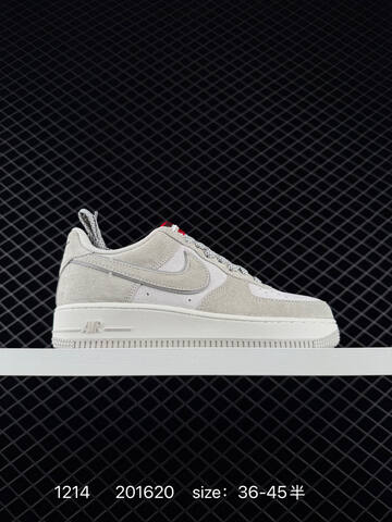 Nike Air Force 1 Low 07 Black White Gray With Red Accents EU 36-45 Casual - Unisex (BS-73716)