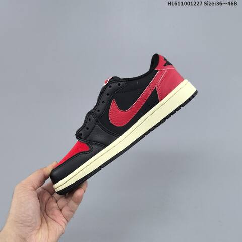 Nike Air Jordan 1 Low x Travis Scott Black Red White 36 46 Lifestyle - Unisex (BS-67246)