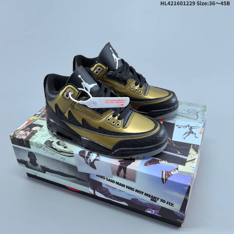 Jordan Air Jordan 3 Retro Gold Black EU 36-45 Basketball - Unisex (BS-67192)