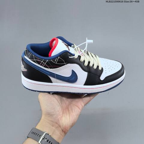 Jordan Air Jordan 1 Low White Black Lavender Blue EU 36-45 Basketball - Unisex BS-65781