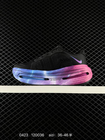 Nike Air Zoom Vomero Premium ReactX Black With Gradient Purple-pink-blue Lightning Outsole EU 36-46 Half Sizes Available Running - Unisex (BS-71922)