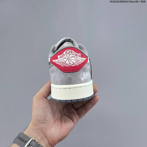 Jordan Air Jordan 1 Low x Travis Scott Sail Grey Black Red EU 36-45 Casual - Unisex (BS-65883)