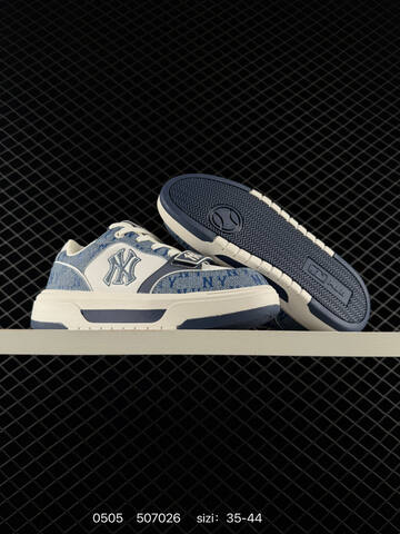 MLB Chunky Liner Mid NY Strap White Navy Blue EU 35-44 Skate Shoe Skate Sneakers - Unisex