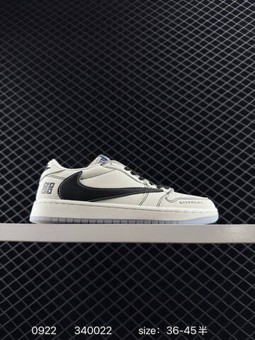 Jordan Air Jordan 1 Low Travis Scott Givenchy Custom Off White Black Clear Blue EU 36-45 Sneaker - Unisex BS-80655