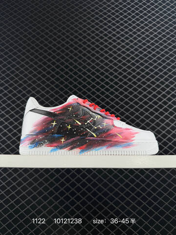 Nike Air Force 1 07 White Black With Multicolor Galaxy Custom Paint EU 36-45 5 Lifestyle - Unisex (BS-74053)