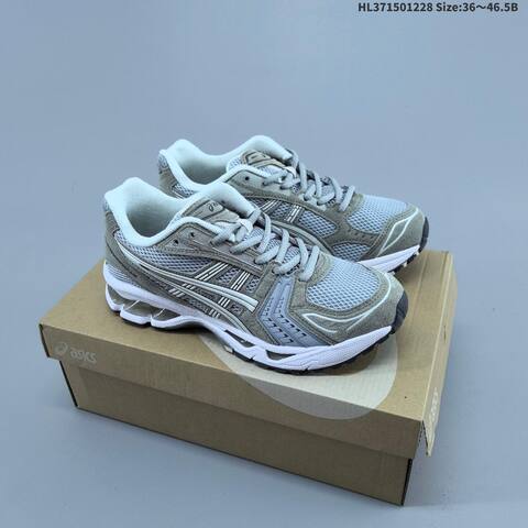 ASICS GEL-KAYANO 14 Silver Black Cream EU 36-46 5 Running Shoe Running Sneakers - Unisex (BS-69118)