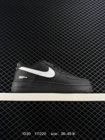 Nike Air Force 1 Low Supreme CU9225-001 Black White EU 36-45 5 Lifestyle - Unisex (BS-74465)