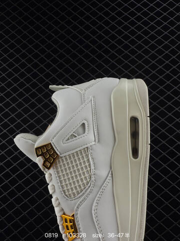 Jordan Air Jordan 4 Retro Vivid Sulfur White Metallic Gold Sail EU 36-47 Basketball Shoe - Unisex BS-80879