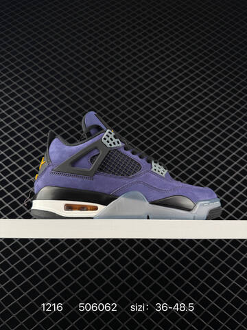 Jordan Air Jordan 4 Retro Purple Black Grey Yellow White EU 36-48 5 Basketball Shoe - Unisex (BS-80051)