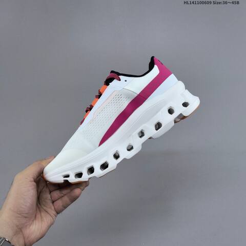 On Cloudmonster Void White Magenta Orange Black EU 36-45 Running Shoe Running Sneakers - Unisex (BS-69492)