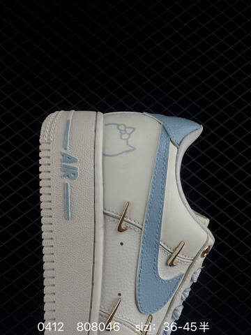 Nike Air Force 1 FV3654-311 Sail White With Light Blue Accents Gold Mini Swoosh Details EU 36-45 Lifestyle - Unisex (BS-72157)