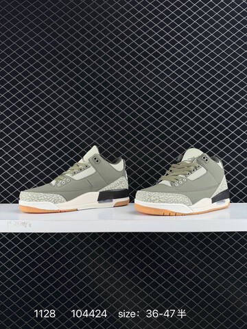 Jordan Air Jordan 3 Olive Green Sail Black Gum EU 36-47 Basketball Shoe - Unisex BS-80163