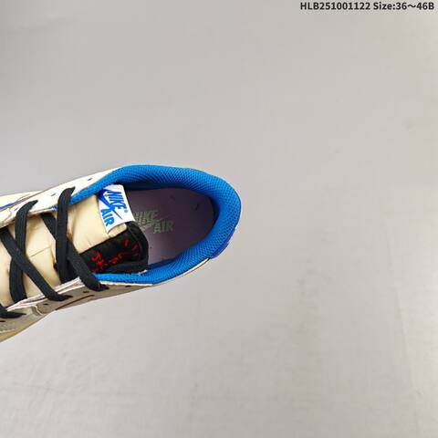 Nike Air Jordan 1 Low x Travis Scott White Blue Cream Black 36 46B Lifestyle - Women s BS-63241