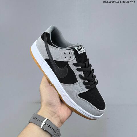 Nike SB Dunk Low Black Grey White Gum EU 36-47 Skate Shoe - Unisex BS-60776