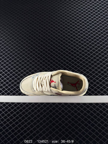 Jordan Air Jordan 4 Retro Beige Cream Grey Red EU 36-45 Basketball Shoe - Unisex (BS-80857)