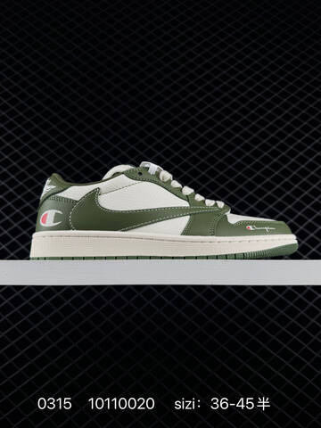 Jordan Air Jordan 1 Low Travis Scott Reverse Mocha Champion Custom Sail Olive Green White Red EU 36-45 Sneaker - Unisex BS-79658