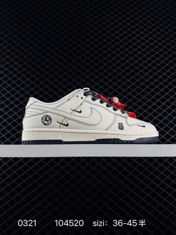 Nike Dunk Low Retro White Navy Red Chinese New Year DIY 36-45 Skate - Unisex (BS-72542)