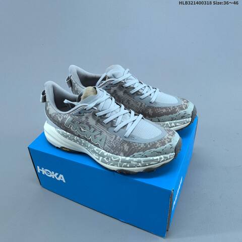 HOKA Speedgoat 6 Grey White Black EU 36-46 Trail Shoe Trail Running Sneakers - Unisex (BS-69379)