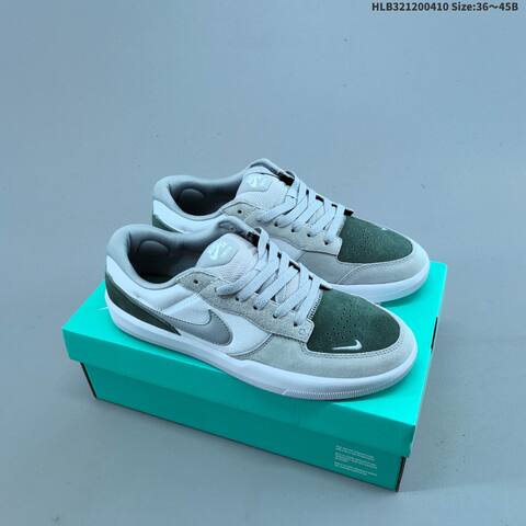 Nike SB Force 58 White Grey Dark Green EU 36-45 Skate Shoe - Unisex (BS-60839)