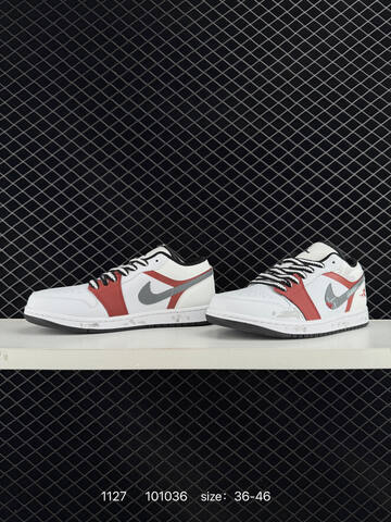 Jordan Air Jordan 1 Low White Red Grey Black EU 36-46 Sneaker - Unisex BS-80175