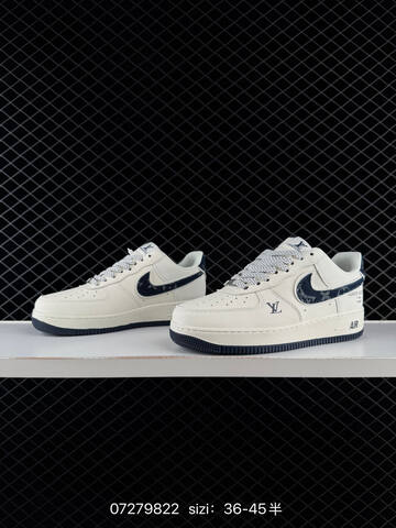 Nike Air Force 1 07 LV8 Off White Dark Blue EU 36-45 Lifestyle - Unisex BS-70065