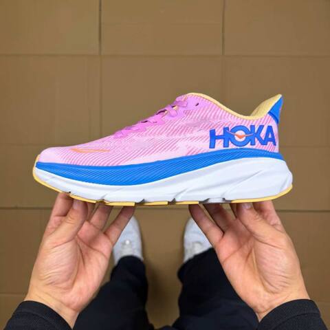 HOKA Clifton 9 Pink Blue White Yellow Orange Running Shoe Running Sneakers (BS-86868)